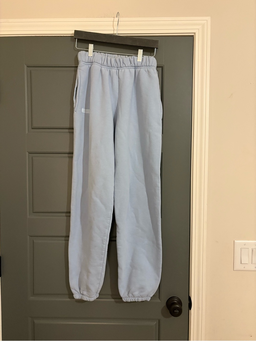 SET Active Los Angeles 100% Cotton Fleece Sweatpants Light Blue Size S